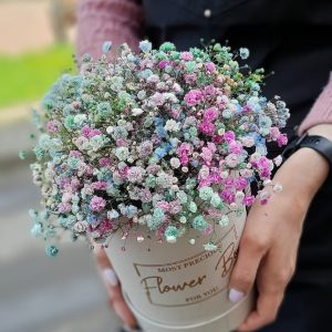 Воздушный букет для невесты из гипсофилы в коробке купить в Гомеле | Fizalis.by