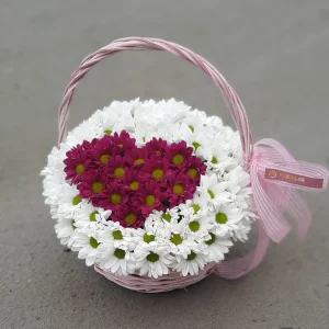 Цветы в корзине из хризантем купить с доставкой в Гомеле