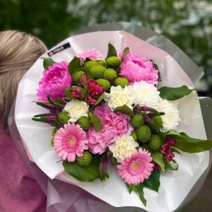 Букет 115 с пионами герберами и хризантемами купить в Гомеле с доставкой | Fizalis.by