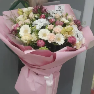 Букет 93 яркий микс из герберы розы хризантемы и альстромерии купить в Гомеле | Fizalis.by